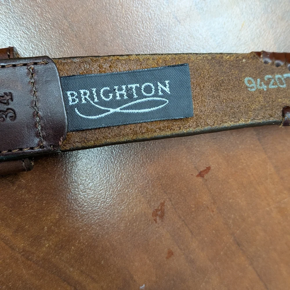 Brighton Dark Brown‎ Leather Belt with Silver Buckle